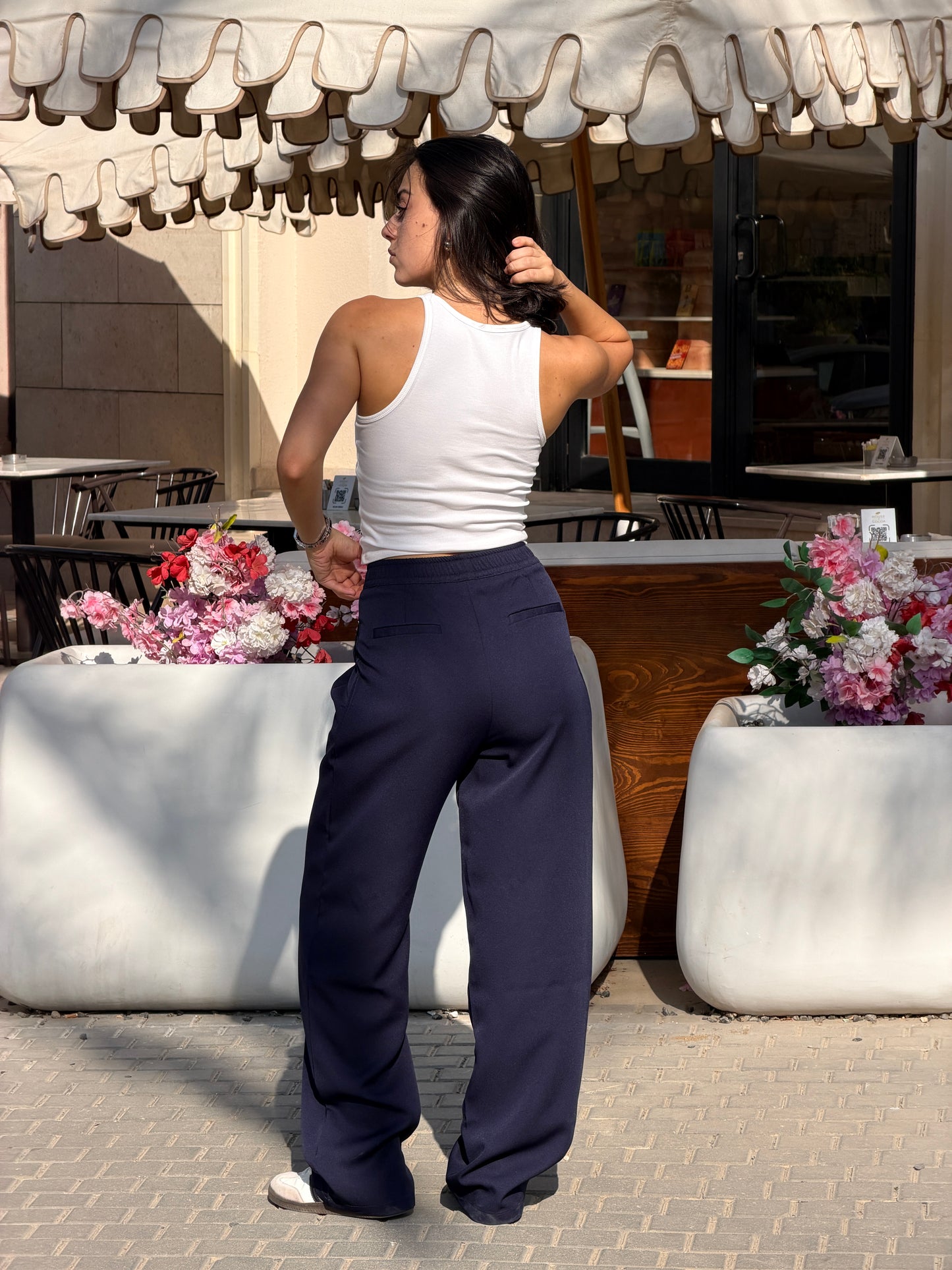 Wide-Leg Pants — Full Elastic Waist