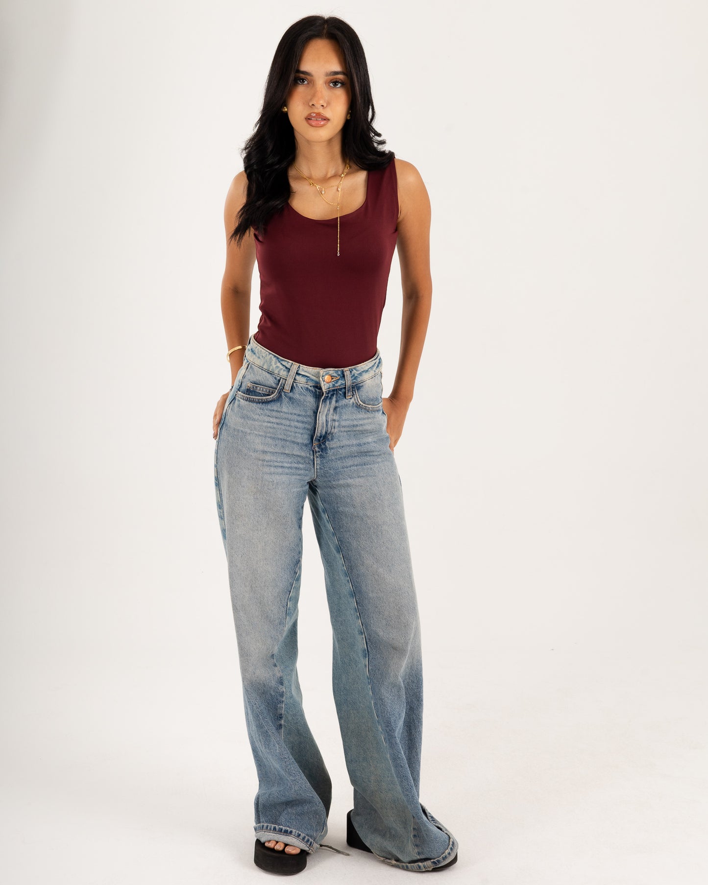 Basic Tank top - Scoop Neck - Double Layers.