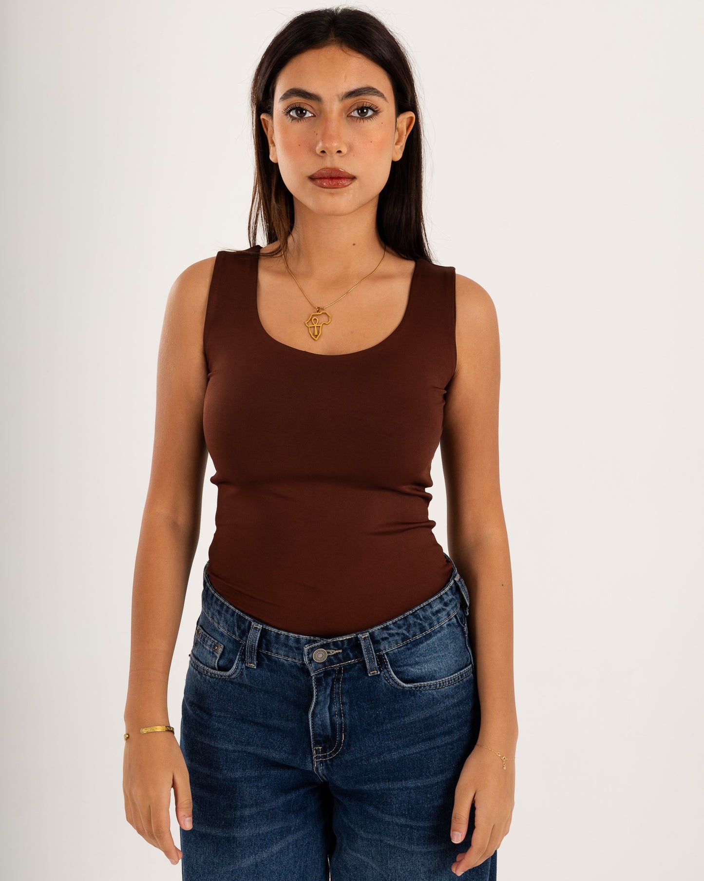 Basic Tank top - Scoop Neck - Double Layers.