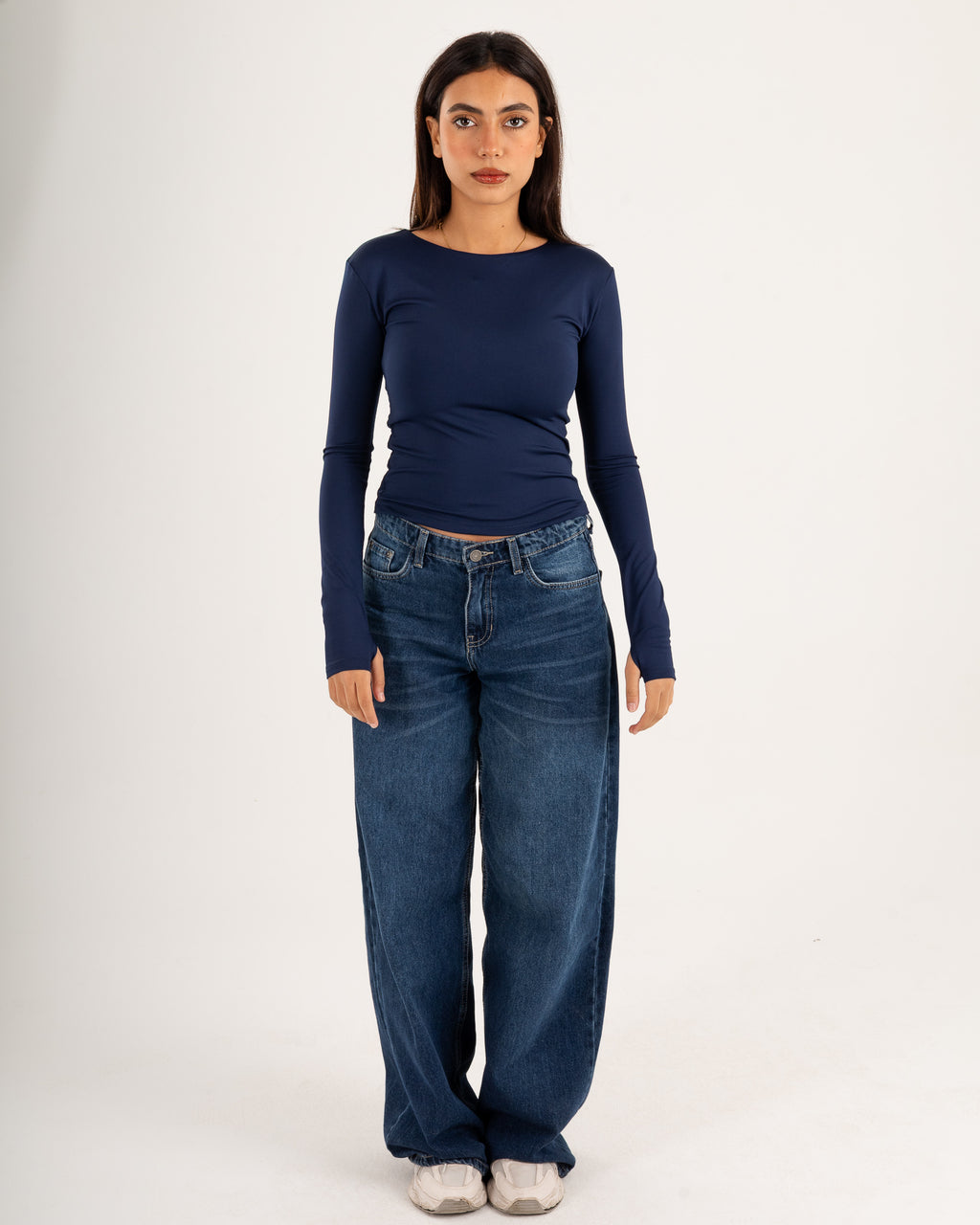 Basic Long Sleeve Top - Slit Cuff - Double Layers.