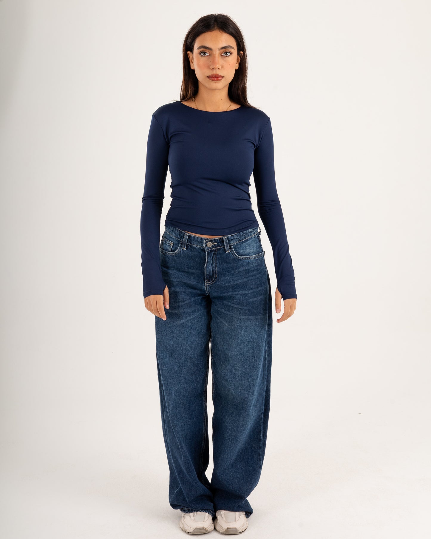 Basic Long Sleeve Top - Slit Cuff - Double Layers.