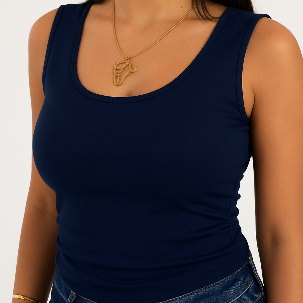 Basic Tank top - Scoop Neck - Double Layers.