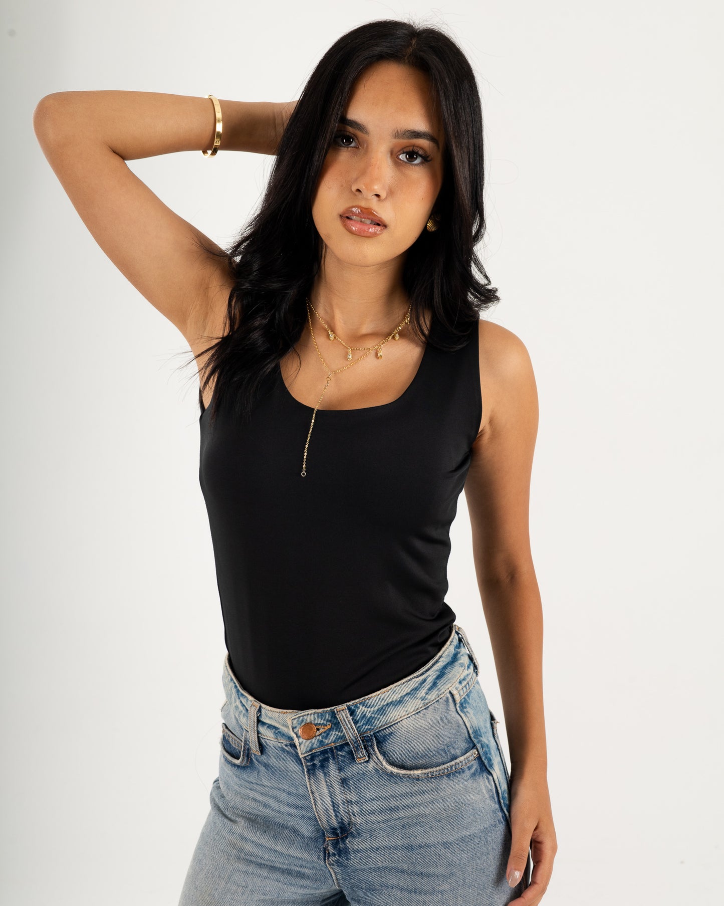 Basic Tank top - Scoop Neck - Double Layers.