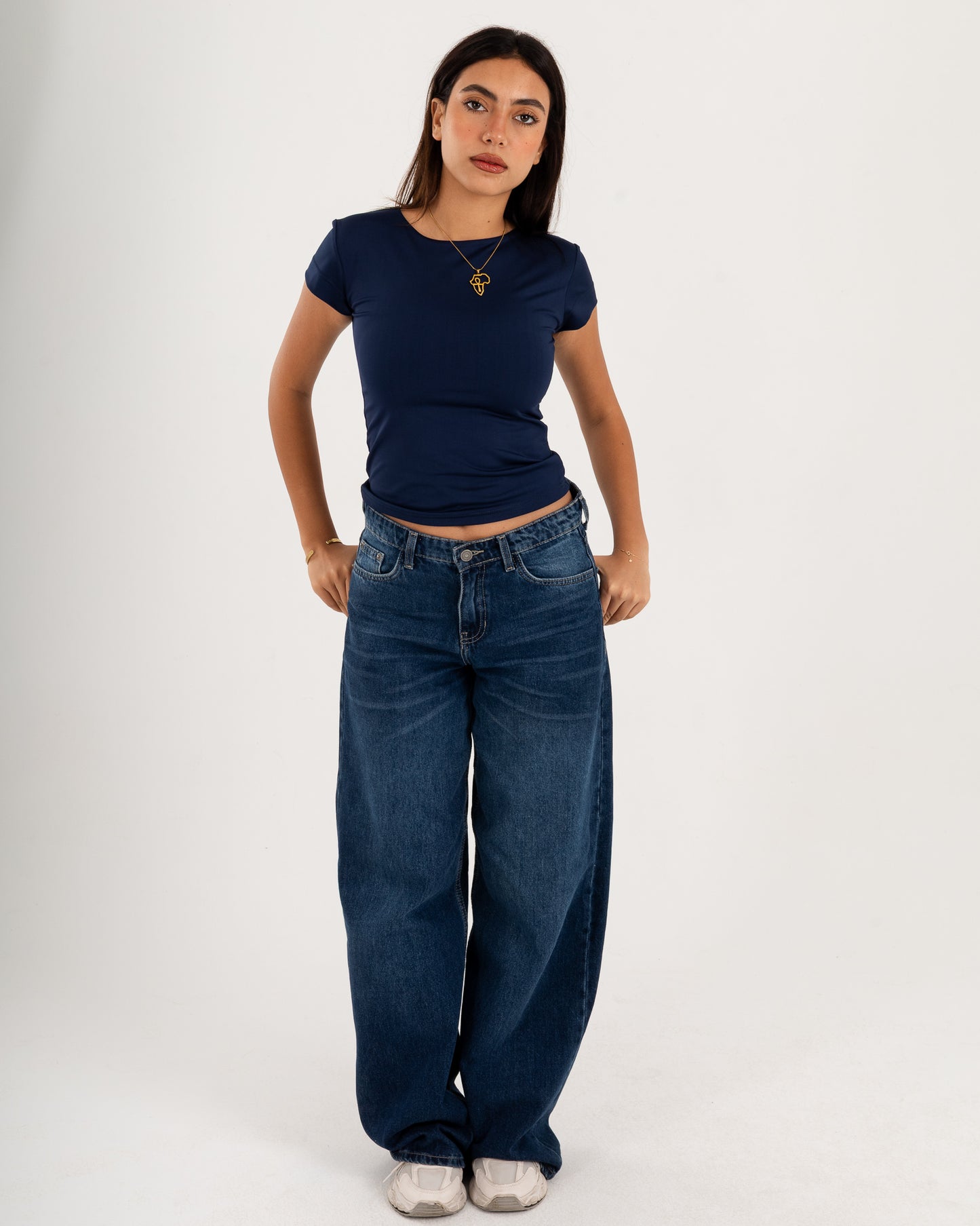 Basic Crew Neck Top - Short Sleeve - Double Layers.