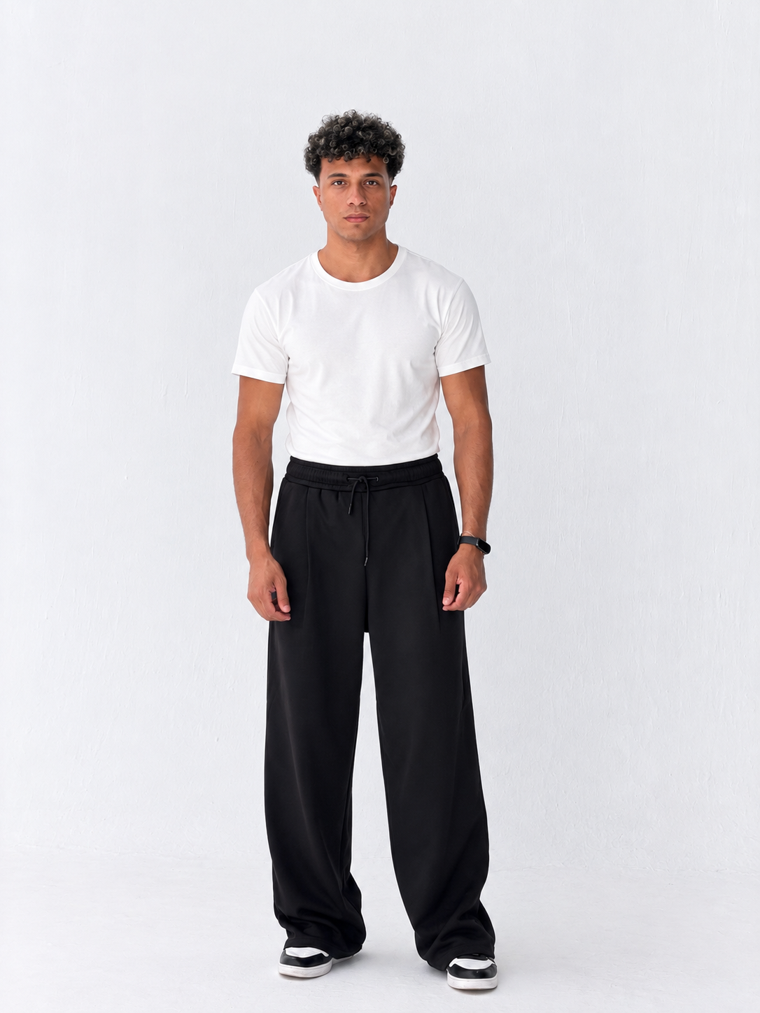 Duo Unisex Pleated Wide-Leg Sweatpants – 100% Cotton Face