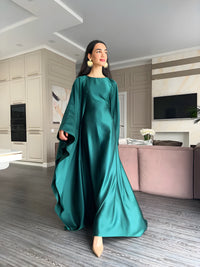 wide satin dress