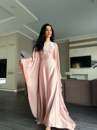 wide satin dress