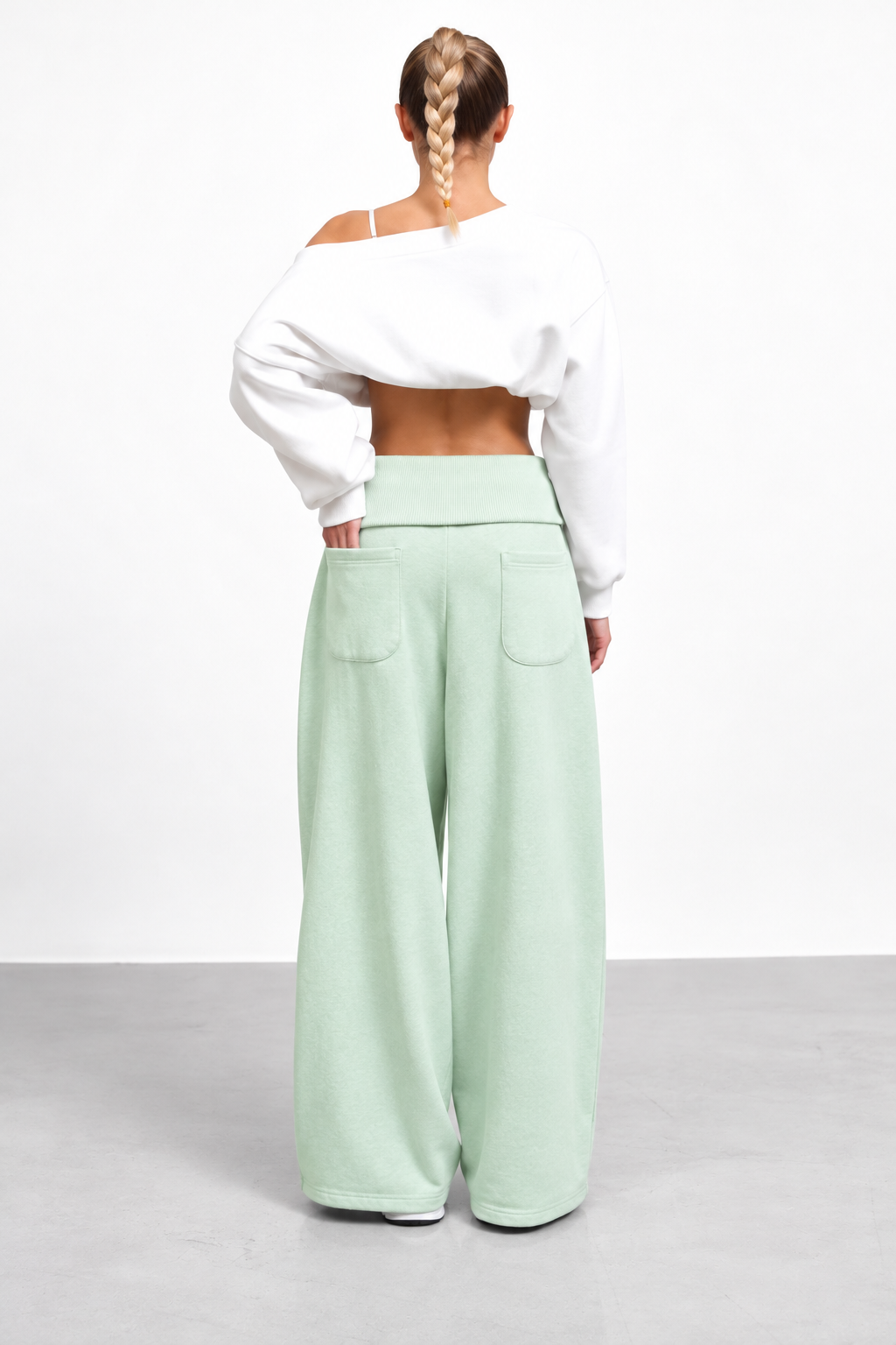 Foldover Waist Sweatpants - 100% Cotton