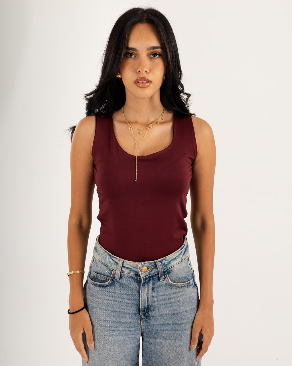 Basic Tank top - Scoop Neck - Double Layers.