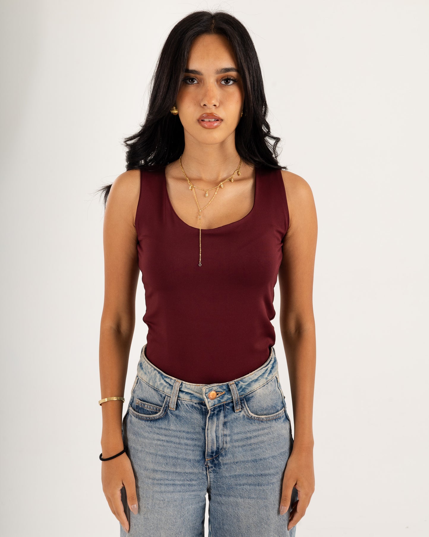 Basic Tank top - Scoop Neck - Double Layers.