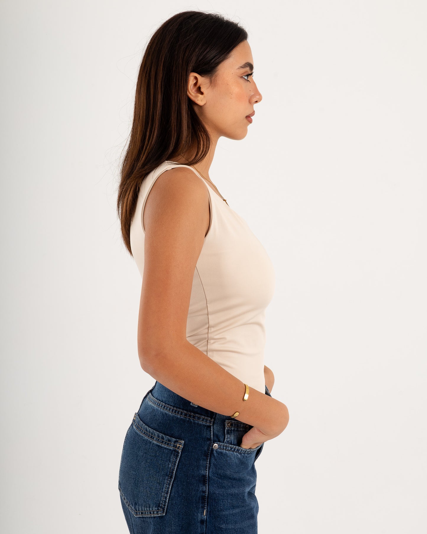 Basic Tank top - Scoop Neck - Double Layers.