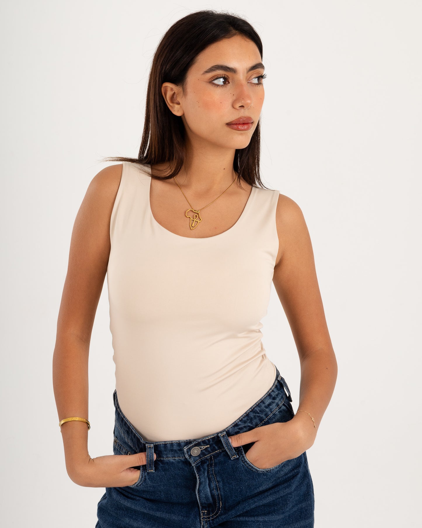 Basic Tank top - Scoop Neck - Double Layers.