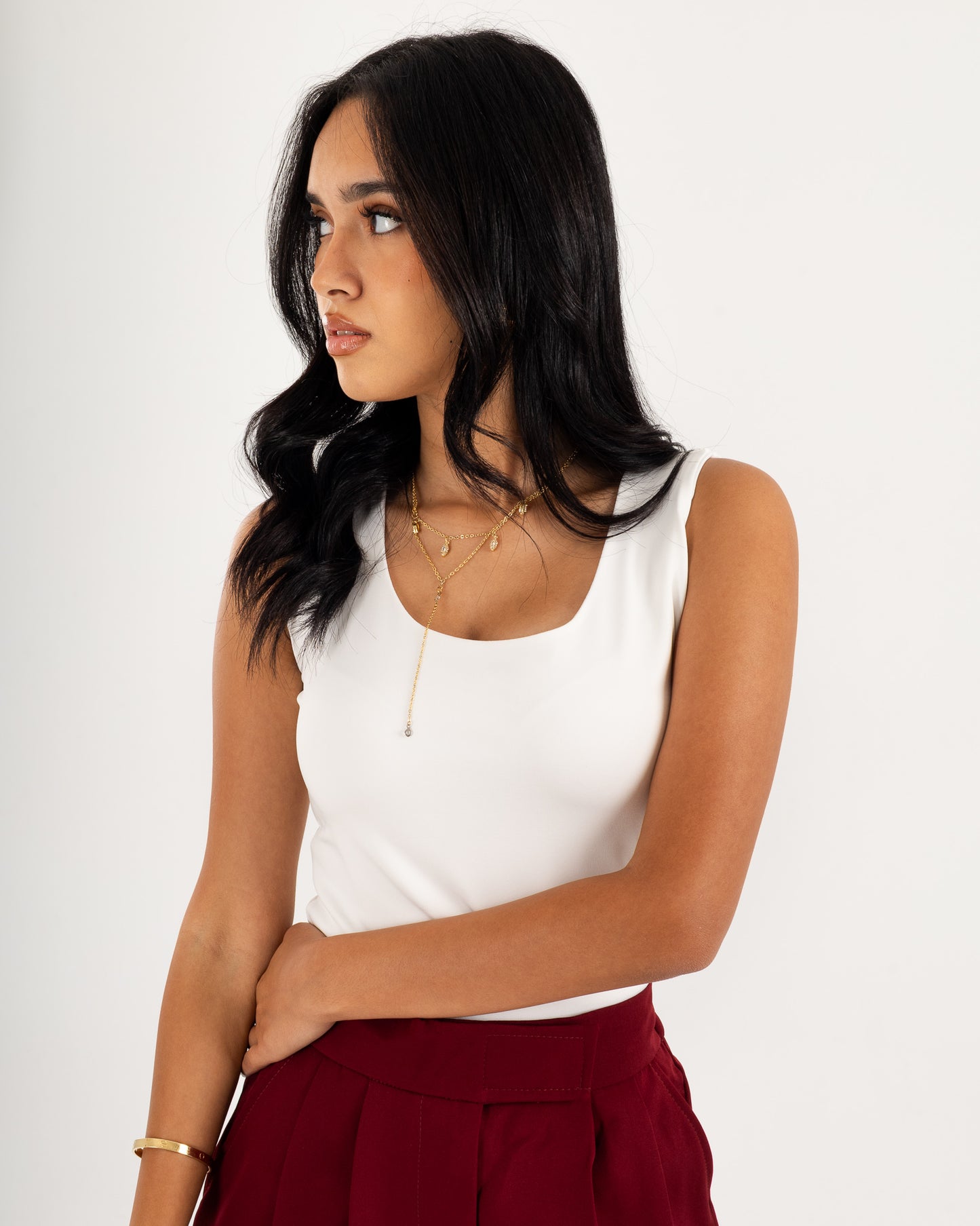 Basic Tank top - Scoop Neck - Double Layers.