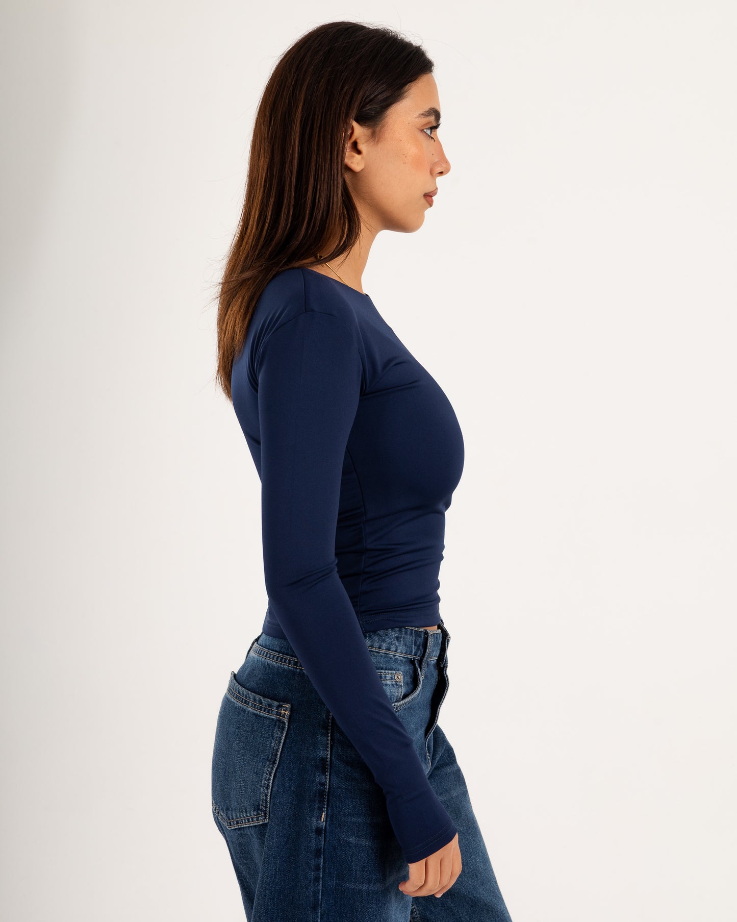 Basic Long Sleeve Top - Slit Cuff - Double Layers.