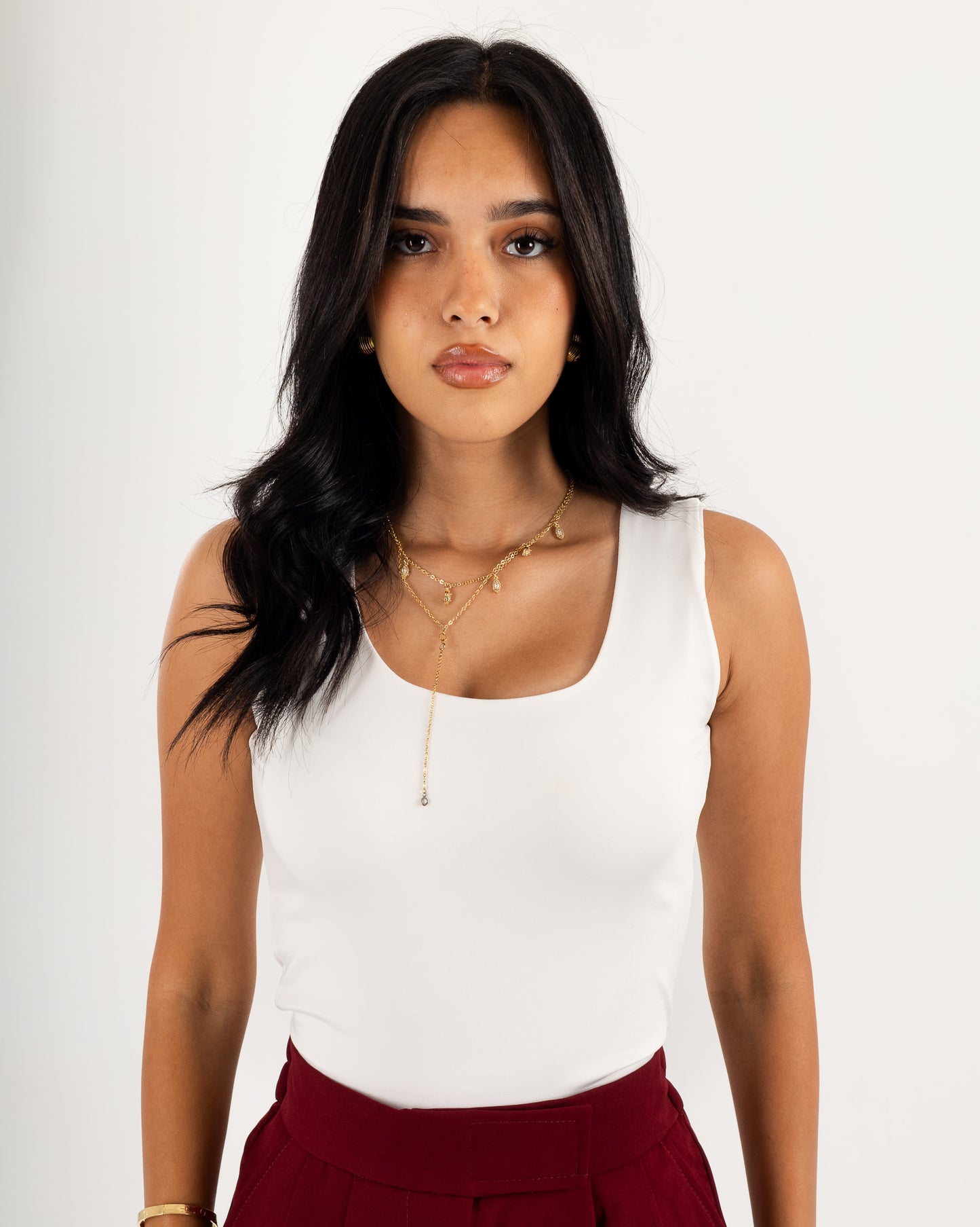 Basic Tank top - Scoop Neck - Double Layers.