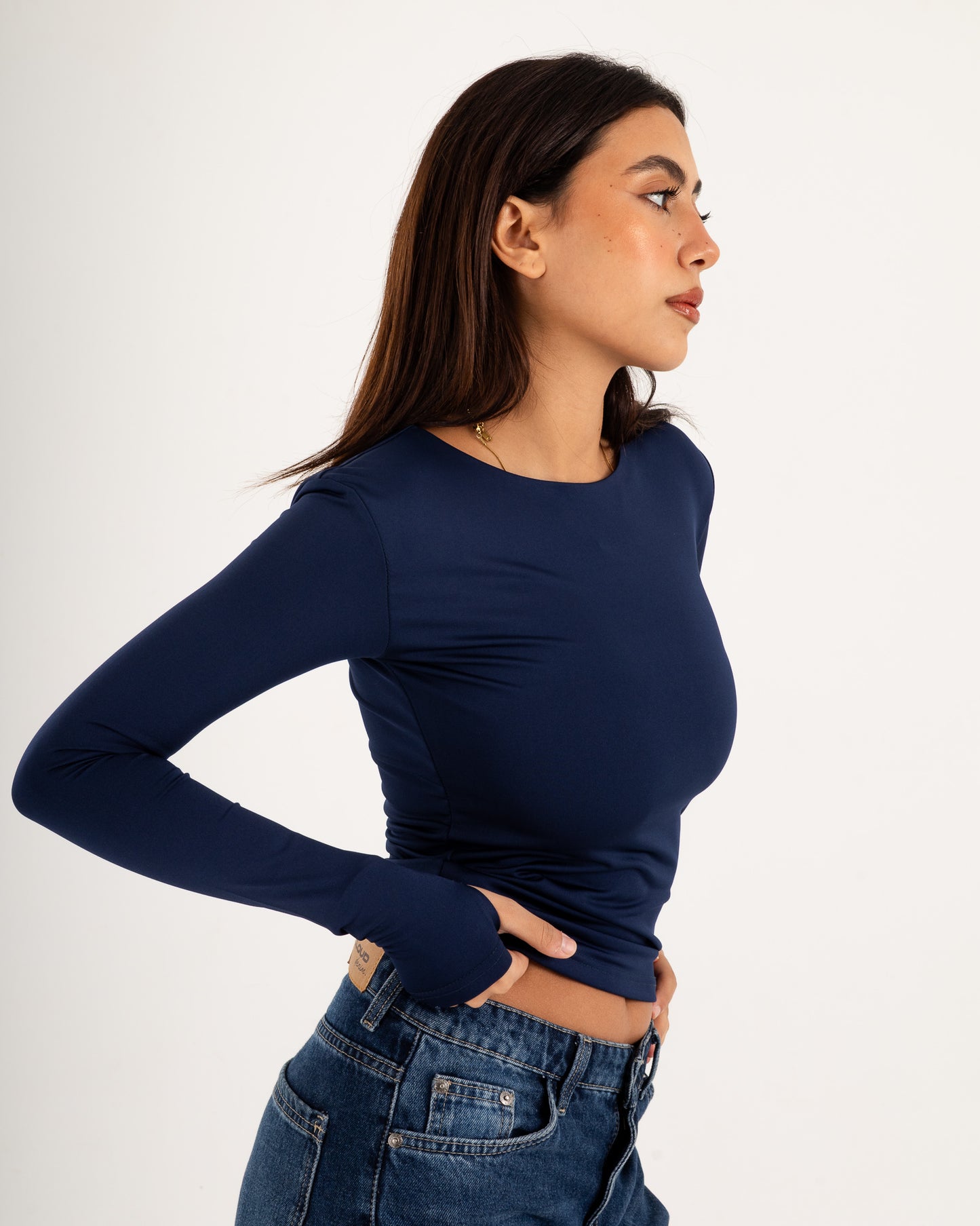 Basic Long Sleeve Top - Slit Cuff - Double Layers.