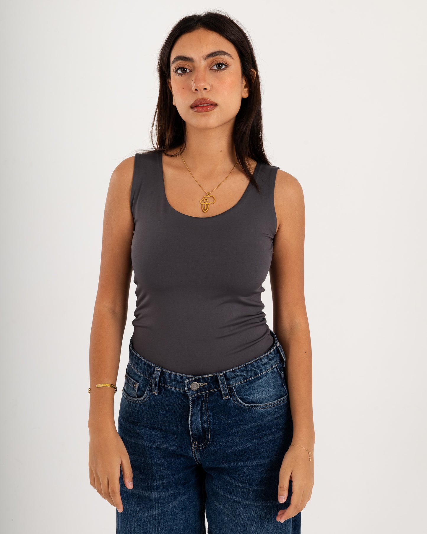 Basic Tank top - Scoop Neck - Double Layers.