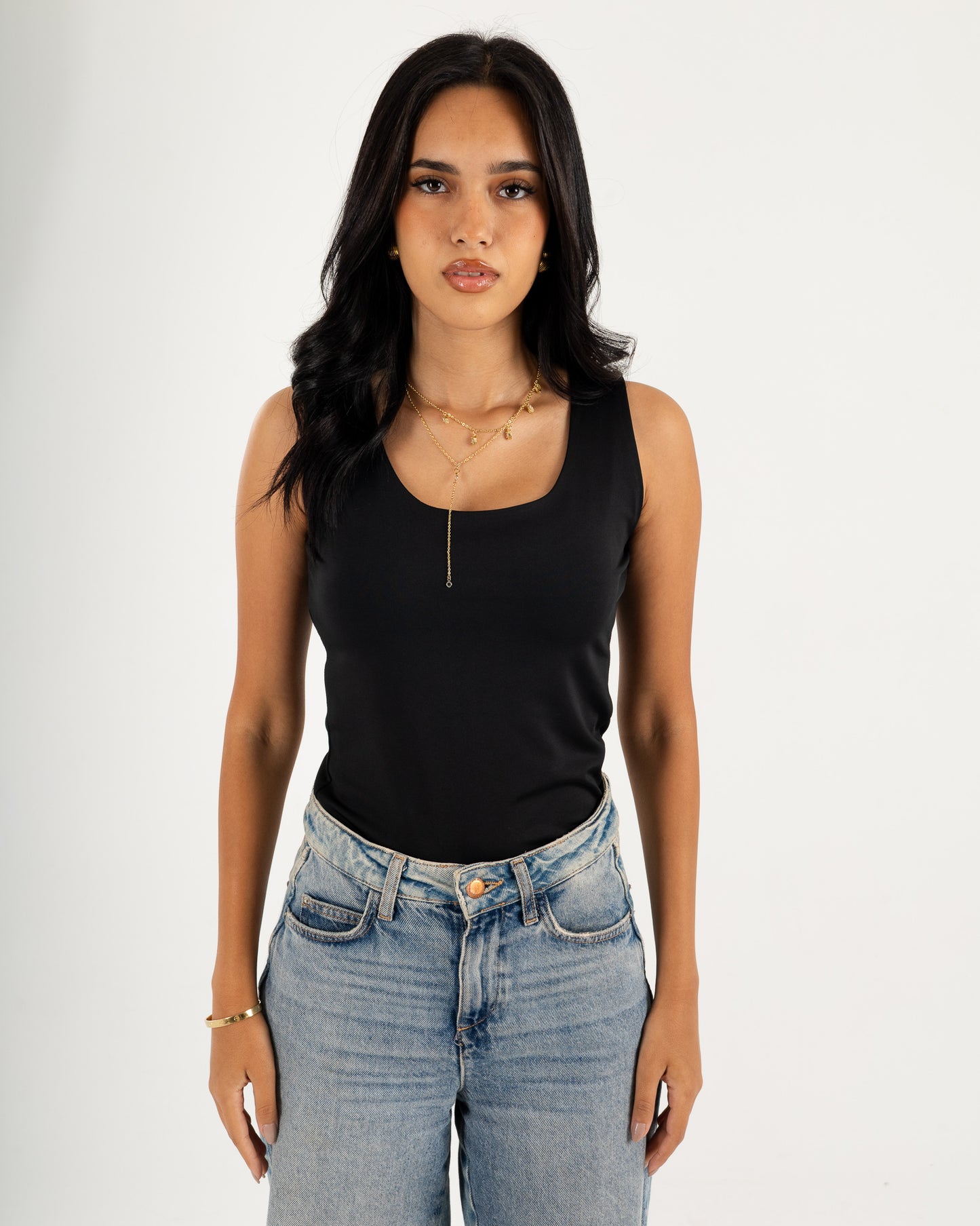 Basic Tank top - Scoop Neck - Double Layers.