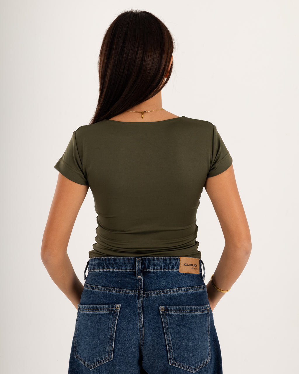 Basic Crew Neck Top - Short Sleeve - Double Layers.