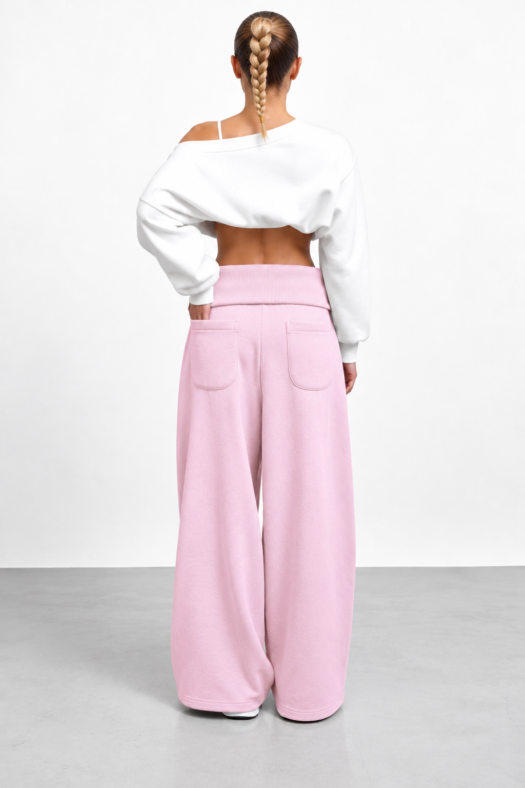 Foldover Waist Sweatpants - 100% Cotton