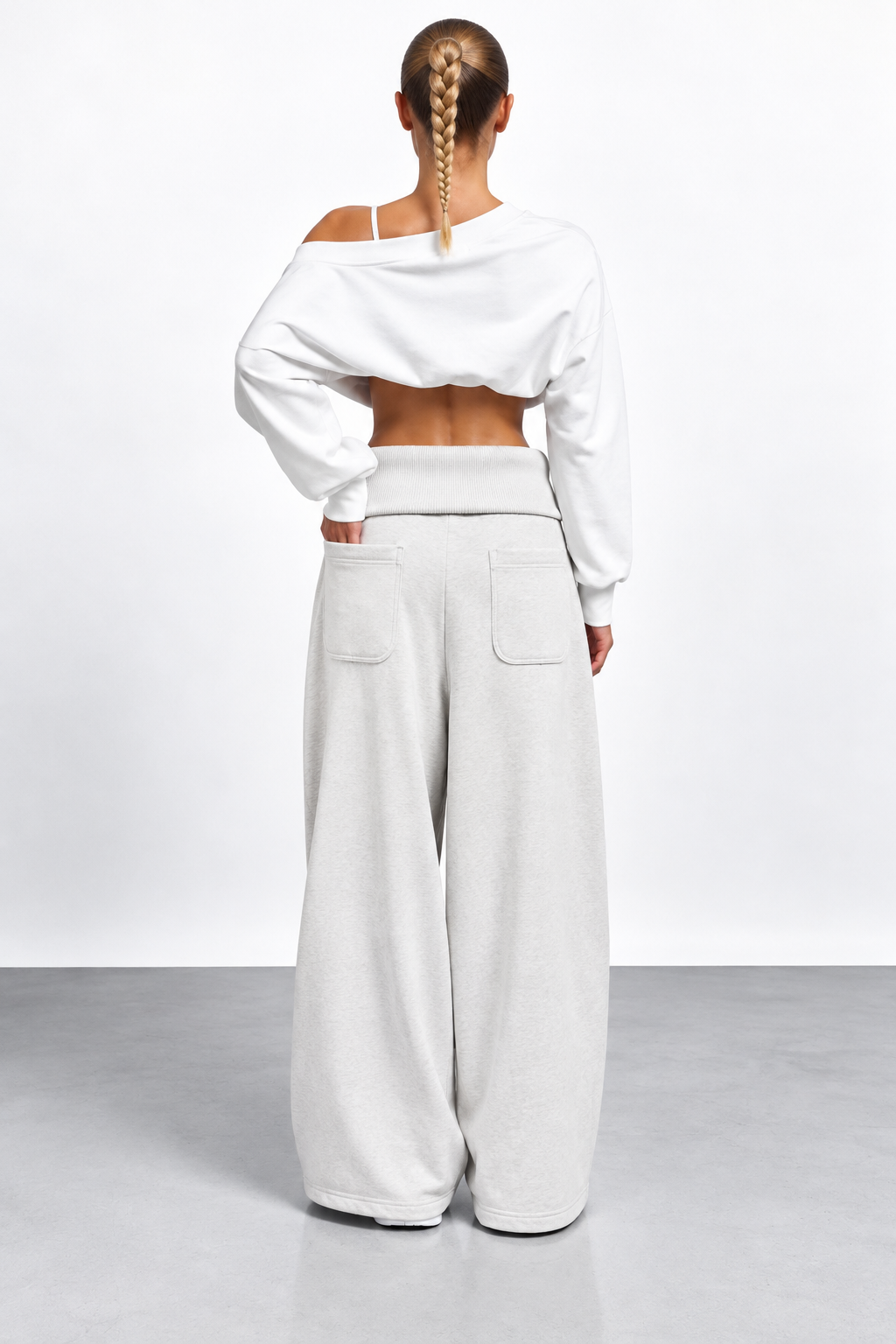 Foldover Waist Sweatpants - 100% Cotton