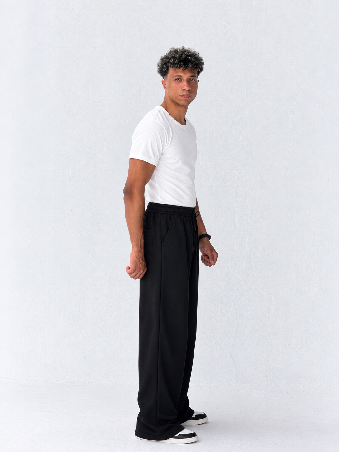 Duo Unisex Pleated Wide-Leg Sweatpants – 100% Cotton Face