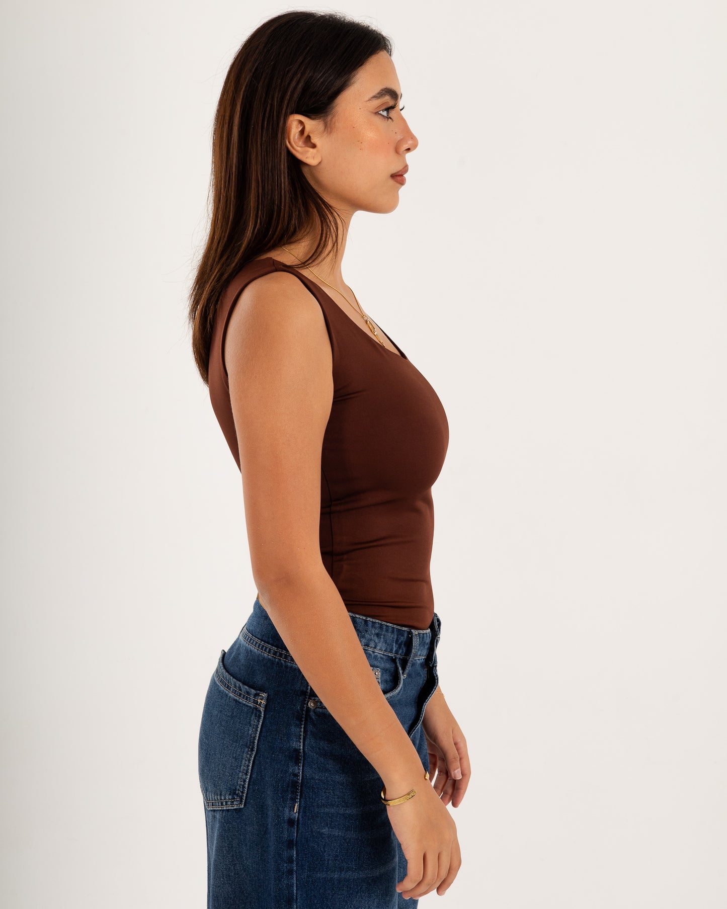 Basic Tank top - Scoop Neck - Double Layers.