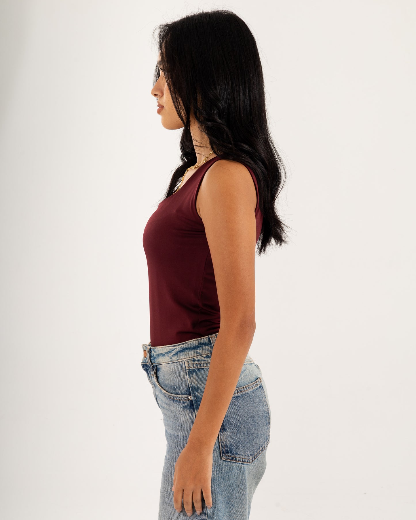 Basic Tank top - Scoop Neck - Double Layers.