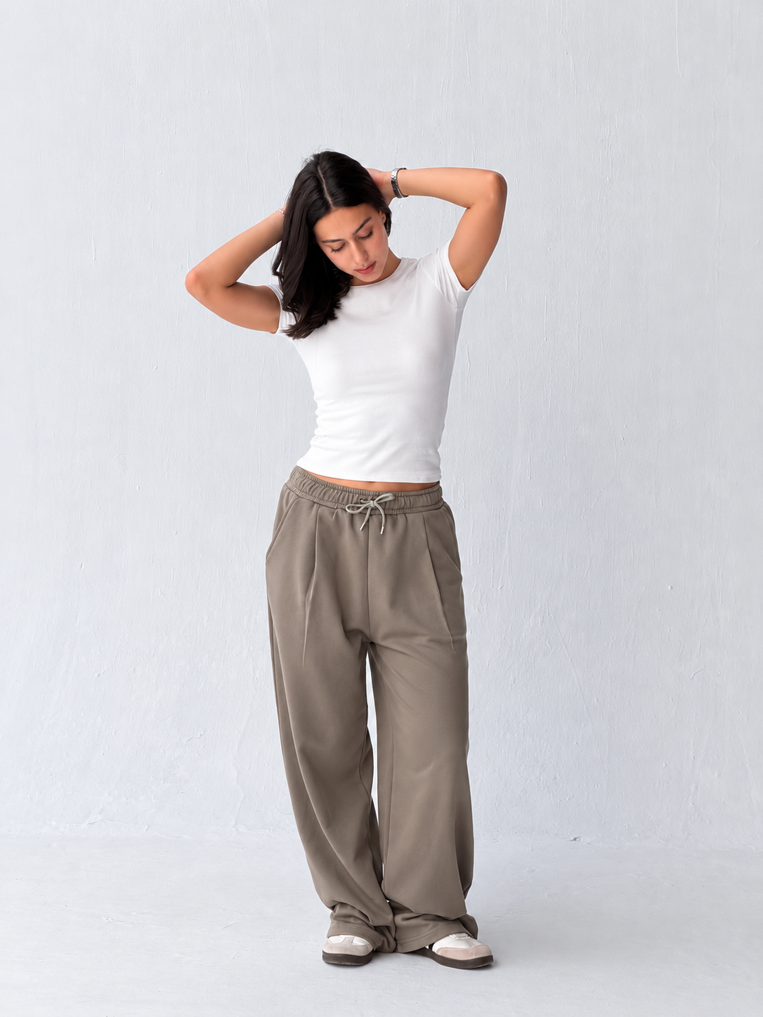 Duo Unisex Pleated Wide-Leg Sweatpants – 100% Cotton Face