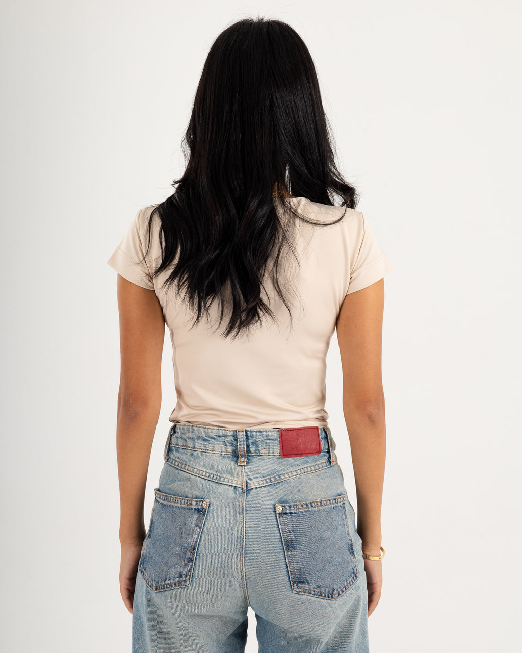 Basic Crew Neck Top - Short Sleeve - Double Layers.