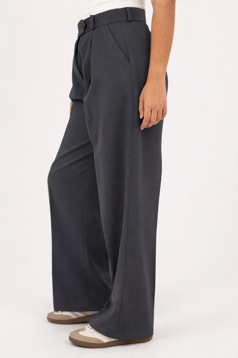 Wide-Leg Modern Pleated Pants