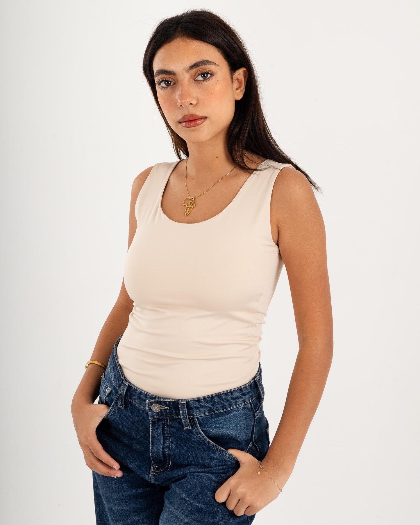 Basic Tank top - Scoop Neck - Double Layers.