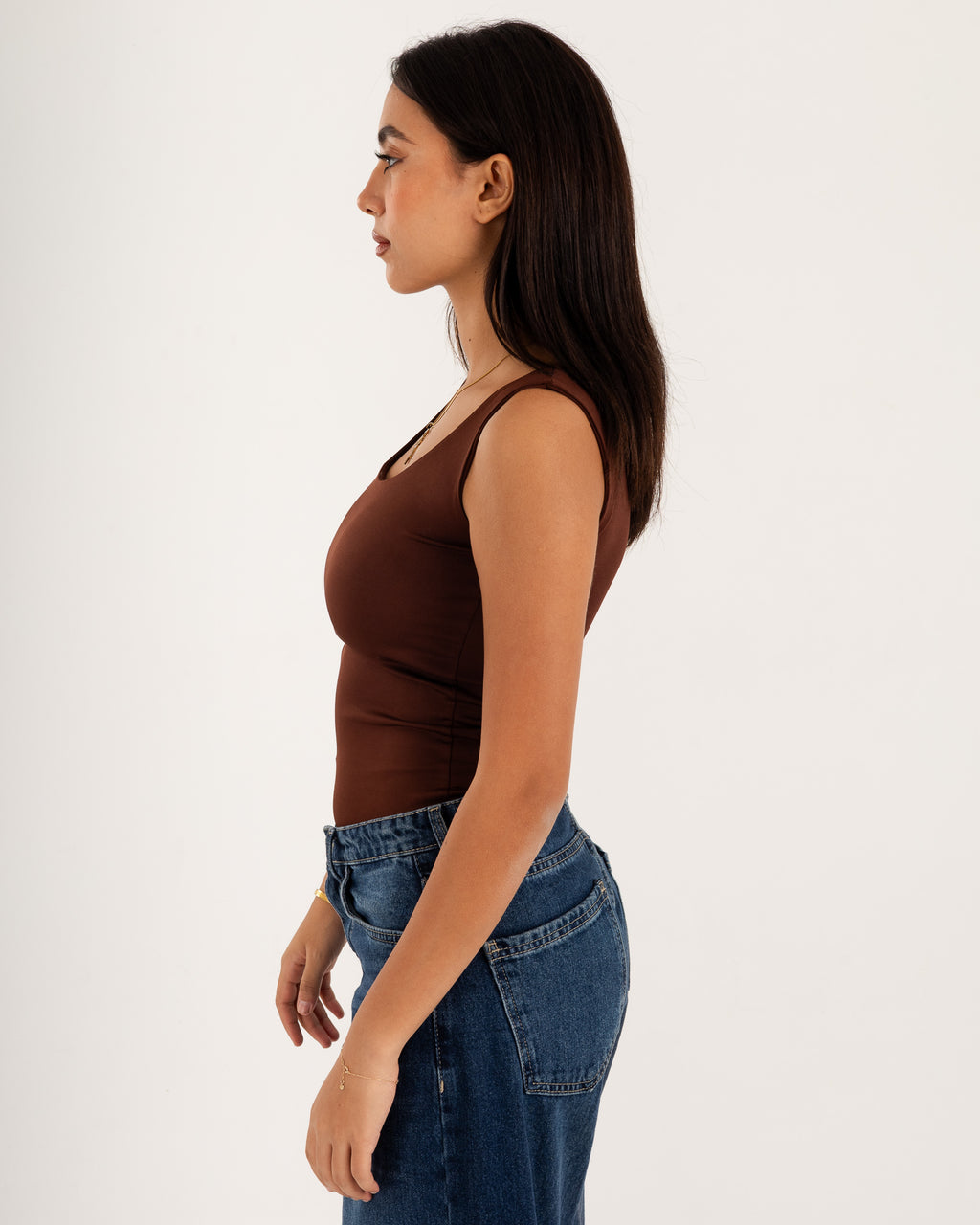 Basic Tank top - Scoop Neck - Double Layers.