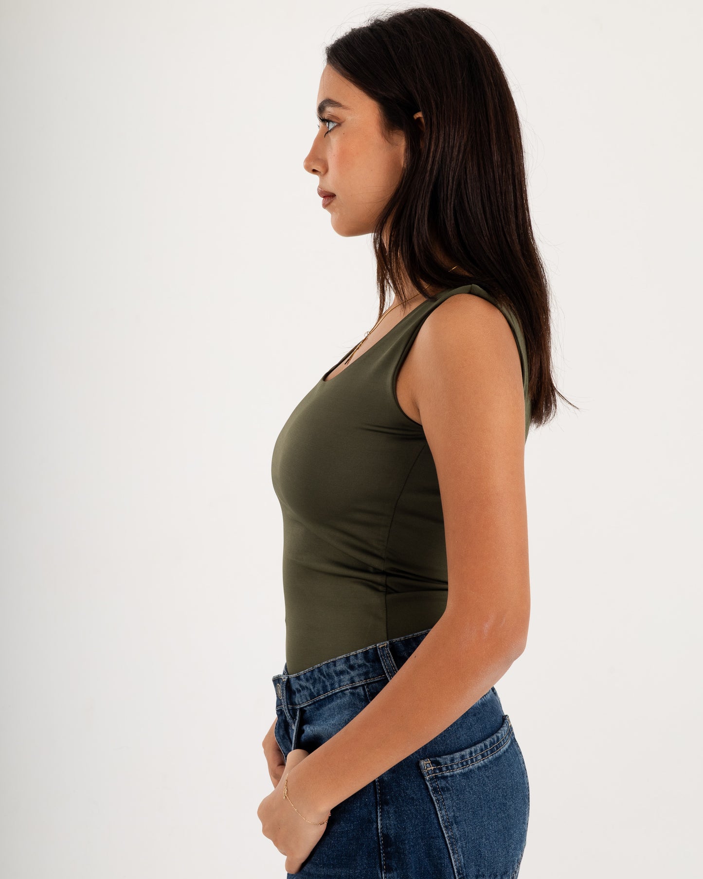 Basic Tank top - Scoop Neck - Double Layers.