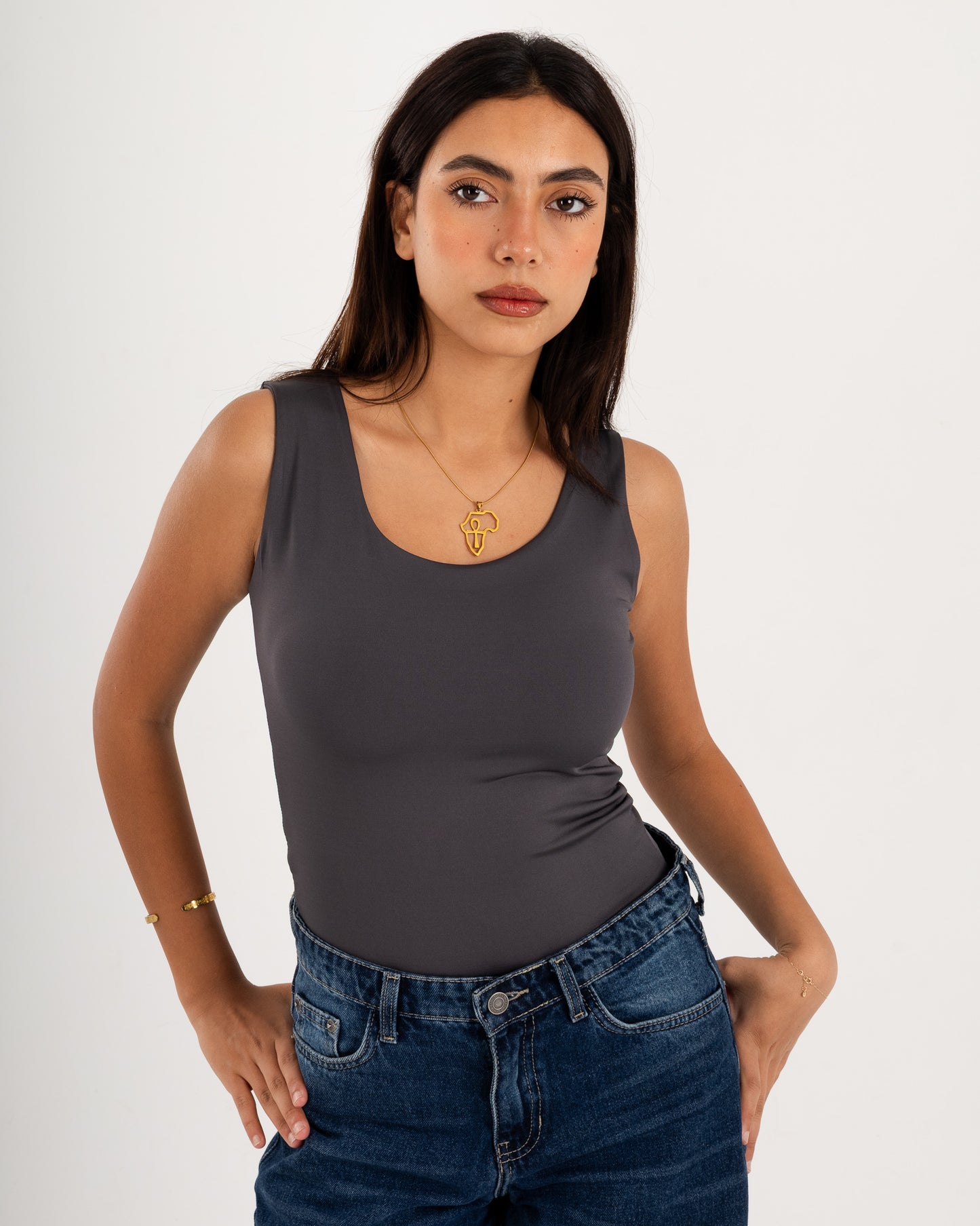 Basic Tank top - Scoop Neck - Double Layers.
