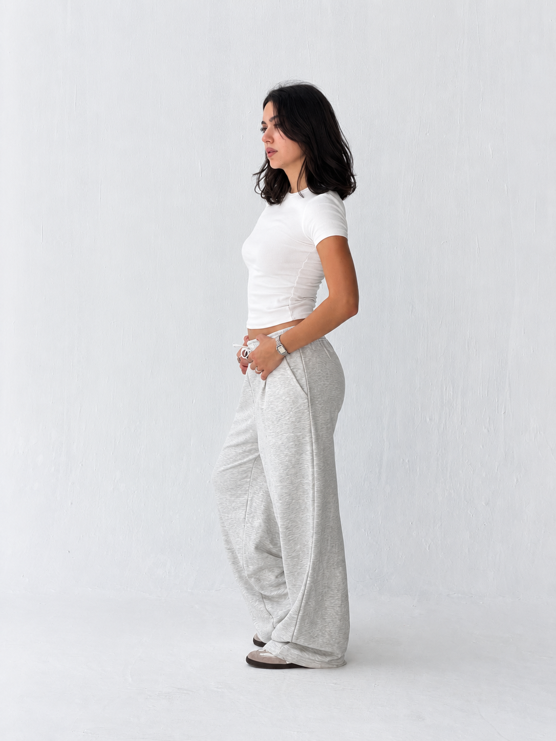 Duo Unisex Pleated Wide-Leg Sweatpants – 100% Cotton Face