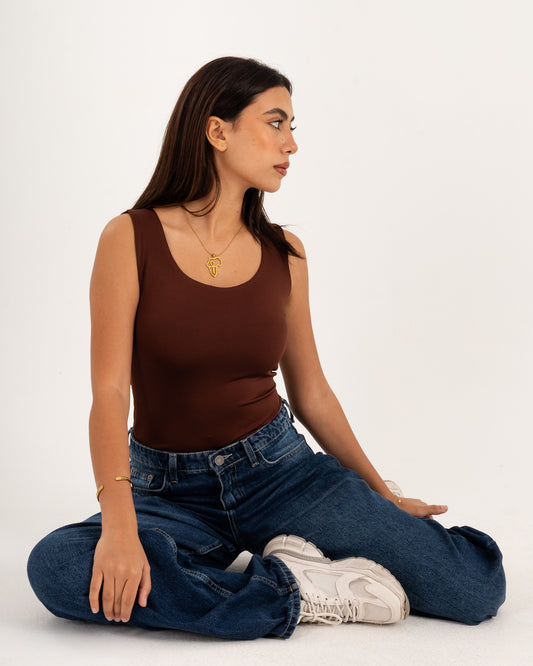 Basic Tank top - Scoop Neck - Double Layers.