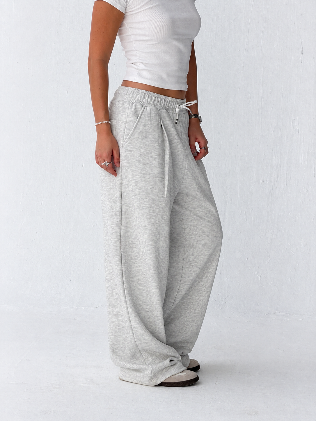 Duo Unisex Pleated Wide-Leg Sweatpants – 100% Cotton Face