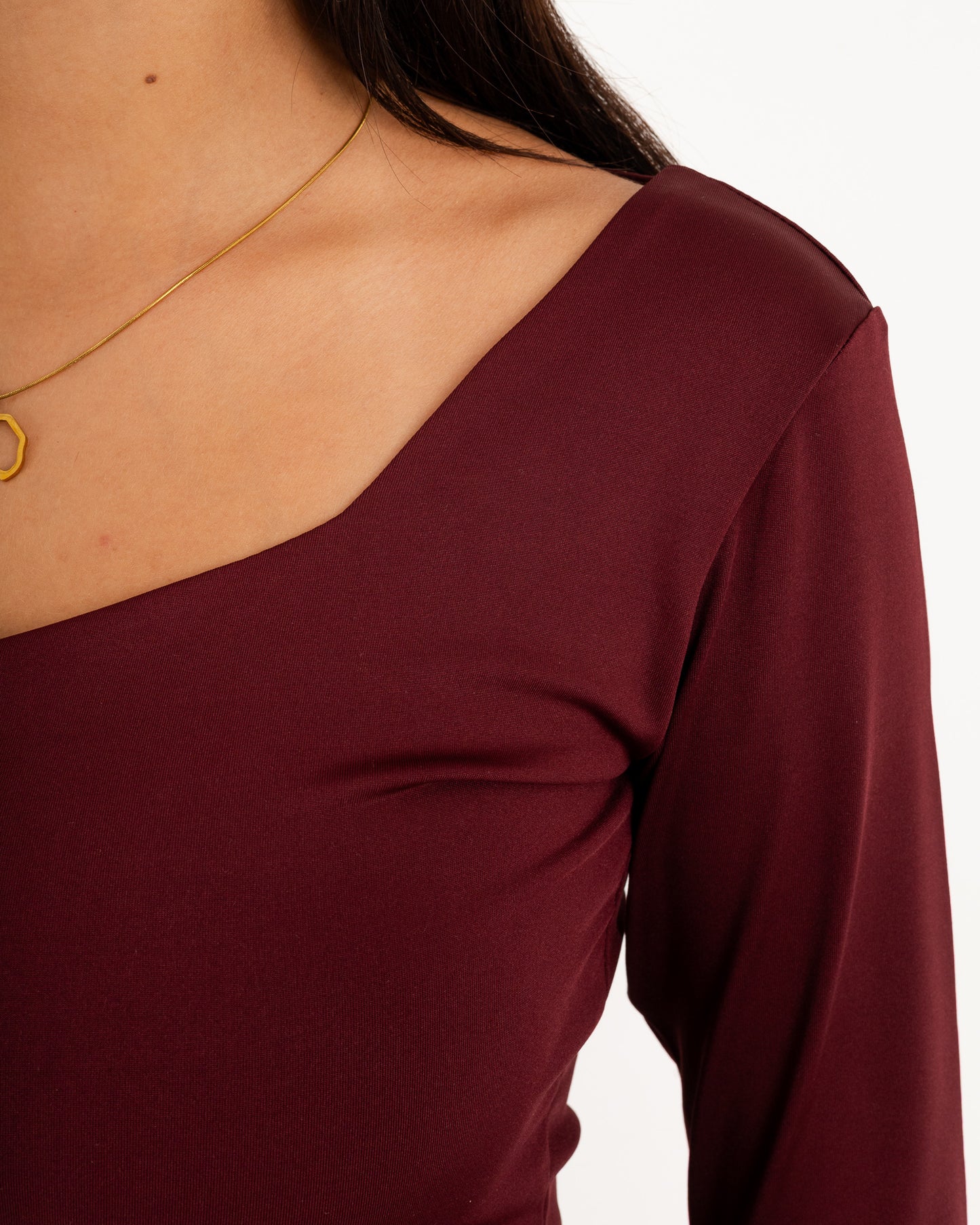 Square V-Neck  Long Sleeve top.
