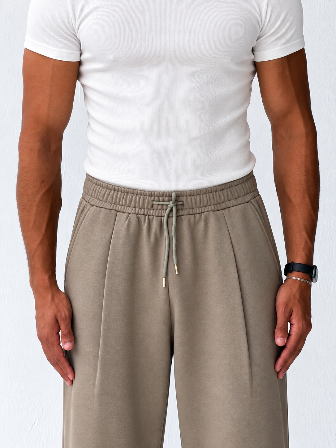 Duo Unisex Pleated Wide-Leg Sweatpants – 100% Cotton Face
