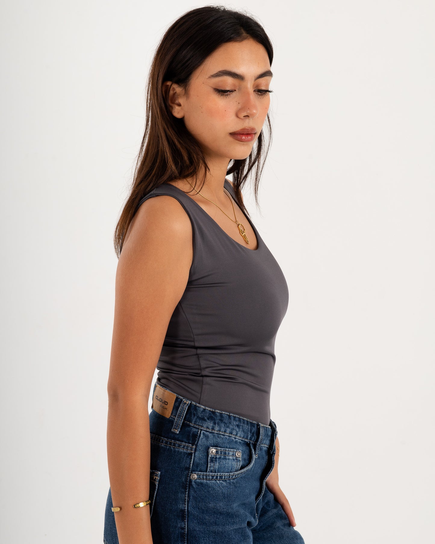 Basic Tank top - Scoop Neck - Double Layers.