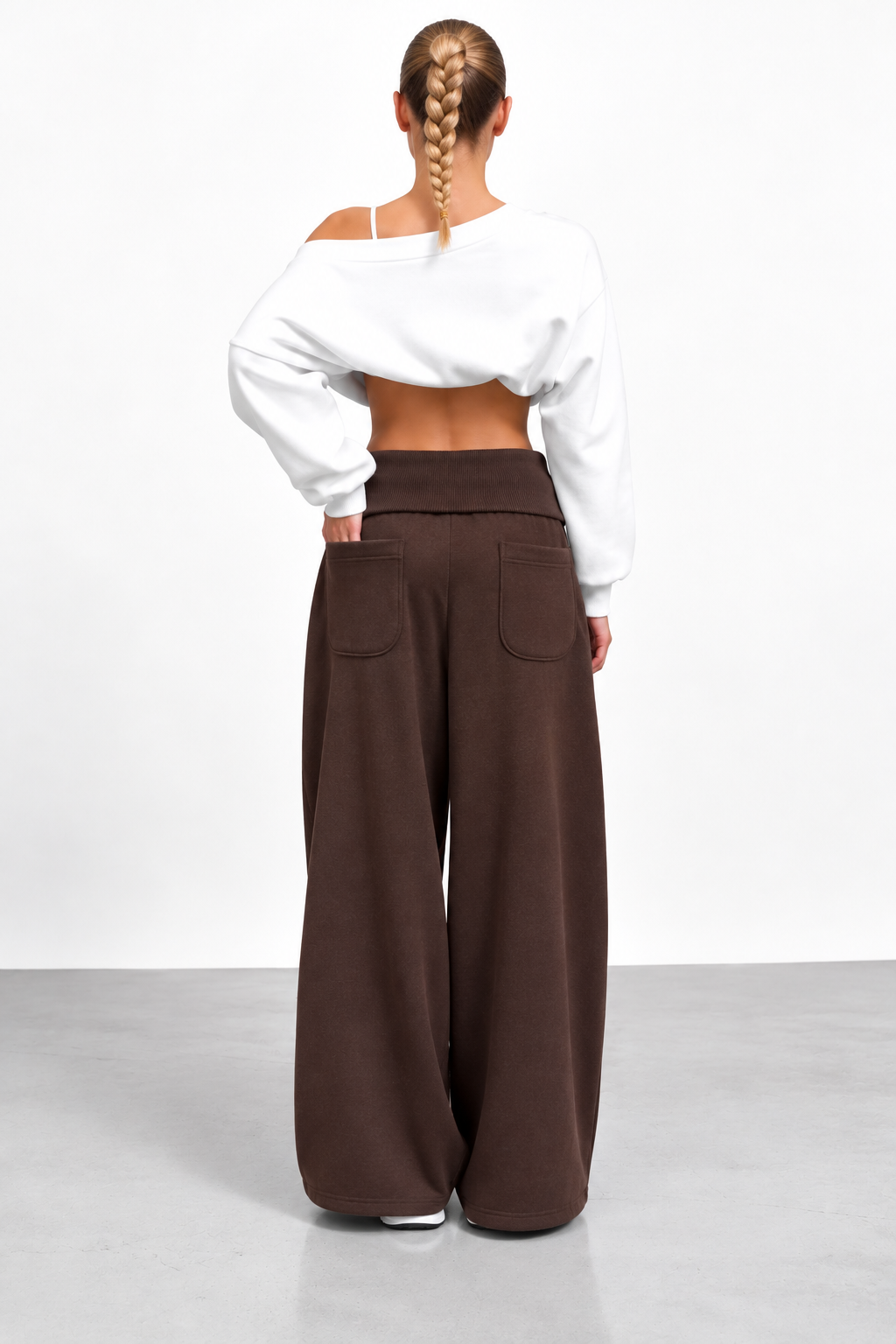 Foldover Waist Sweatpants - 100% Cotton