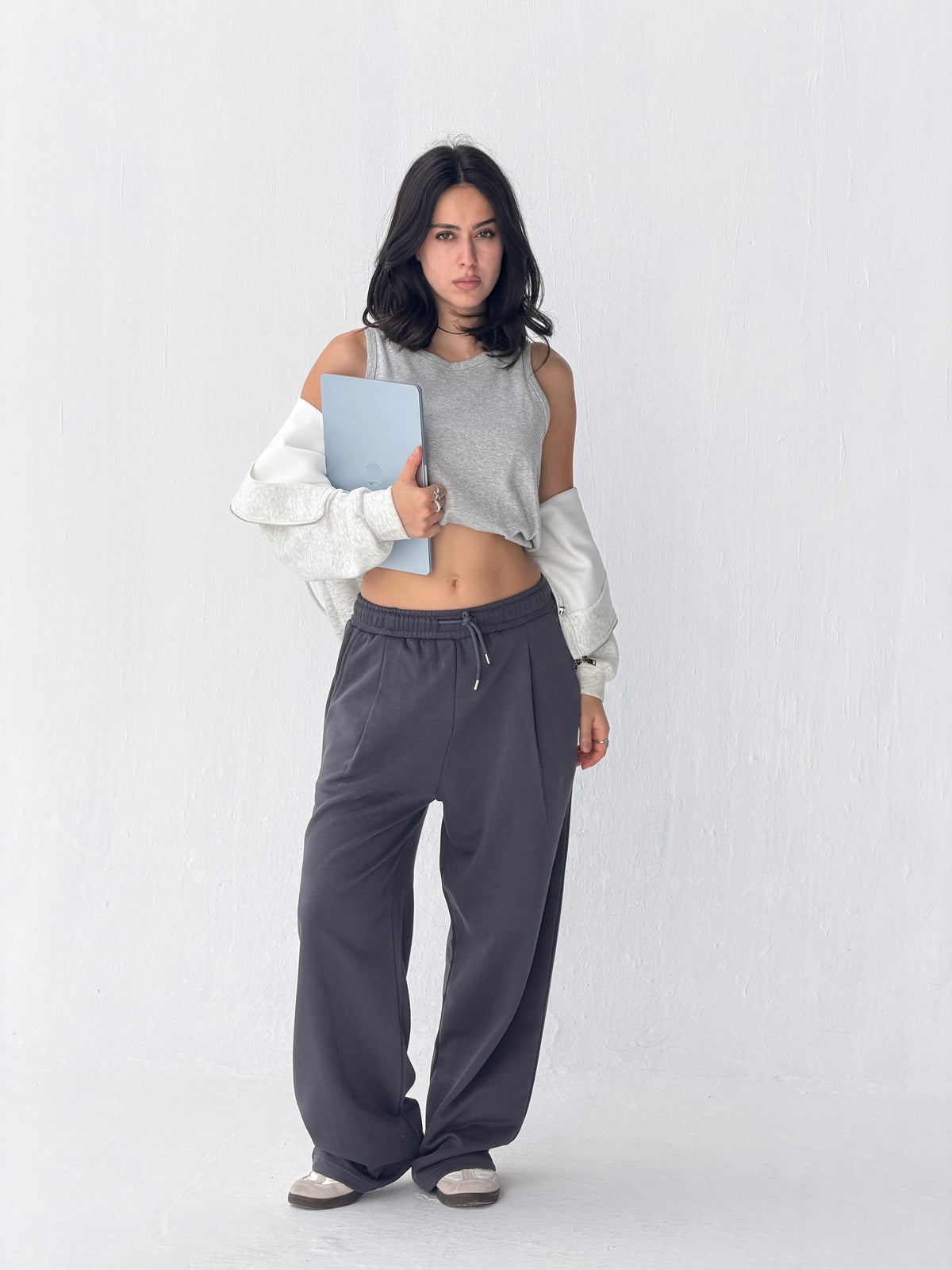 Duo Unisex Pleated Wide-Leg Sweatpants – 100% Cotton Face