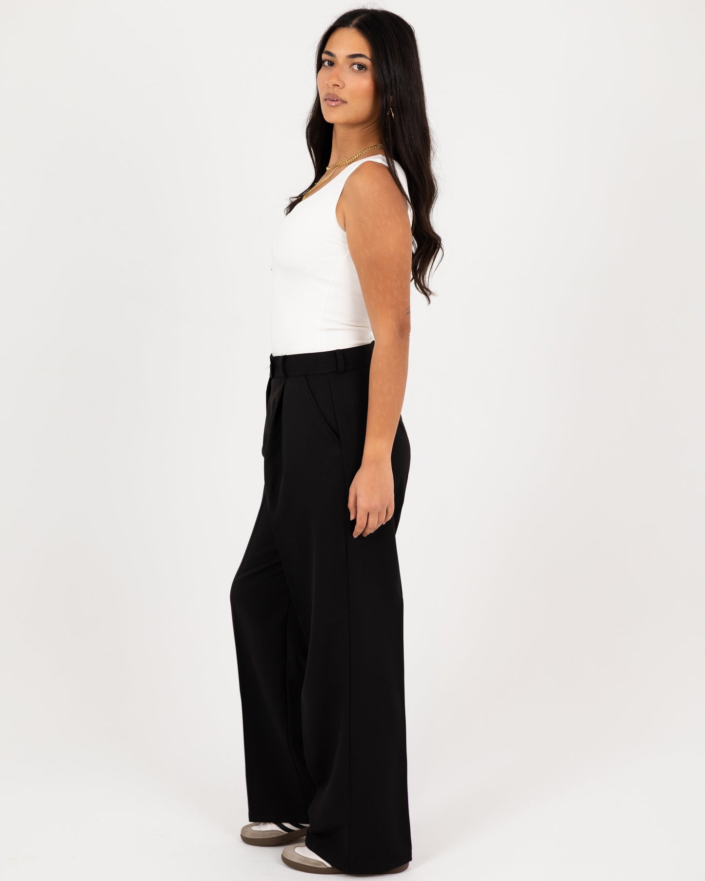 Wide-Leg Modern Pleated Pants