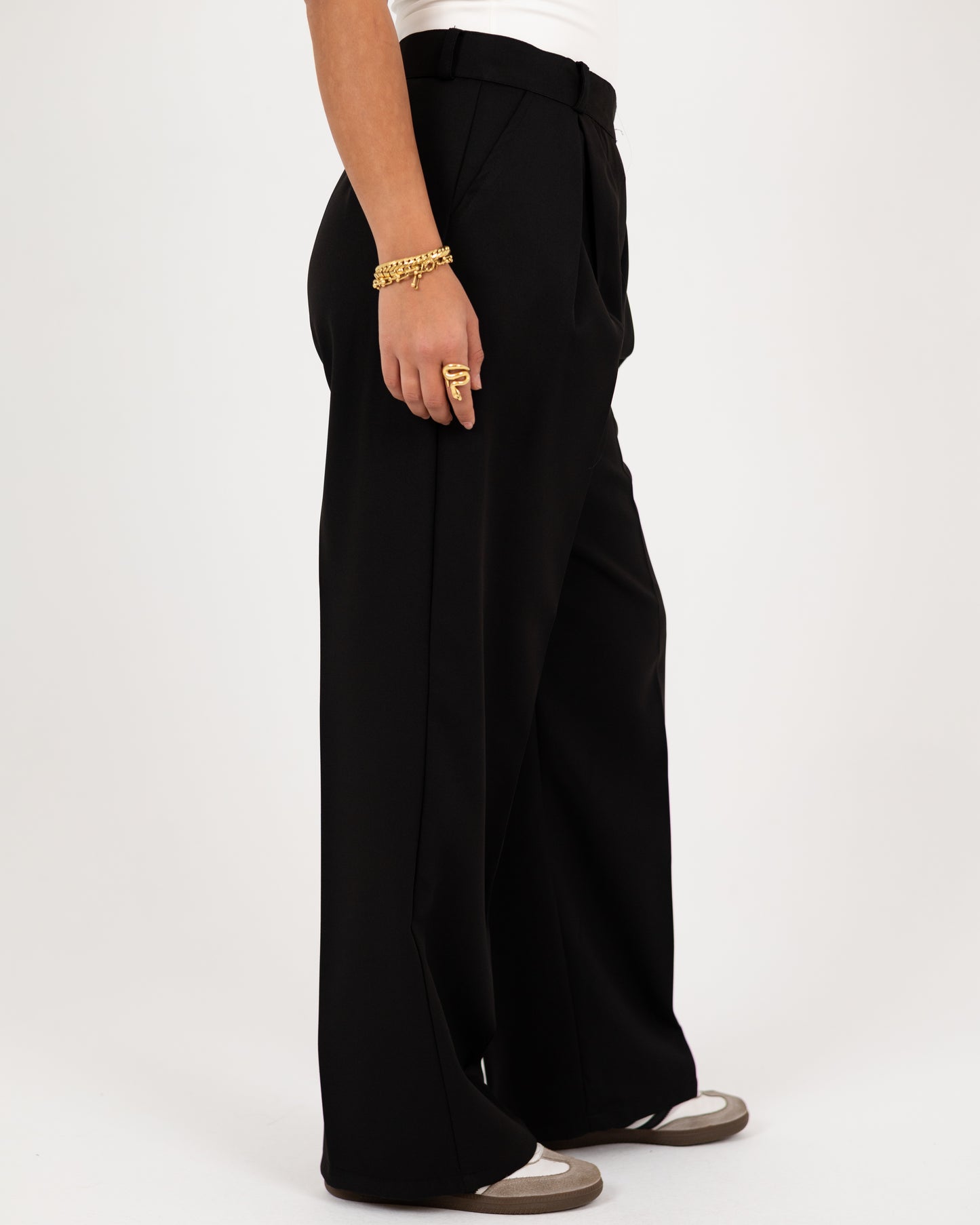 Wide-Leg Modern Pleated Pants