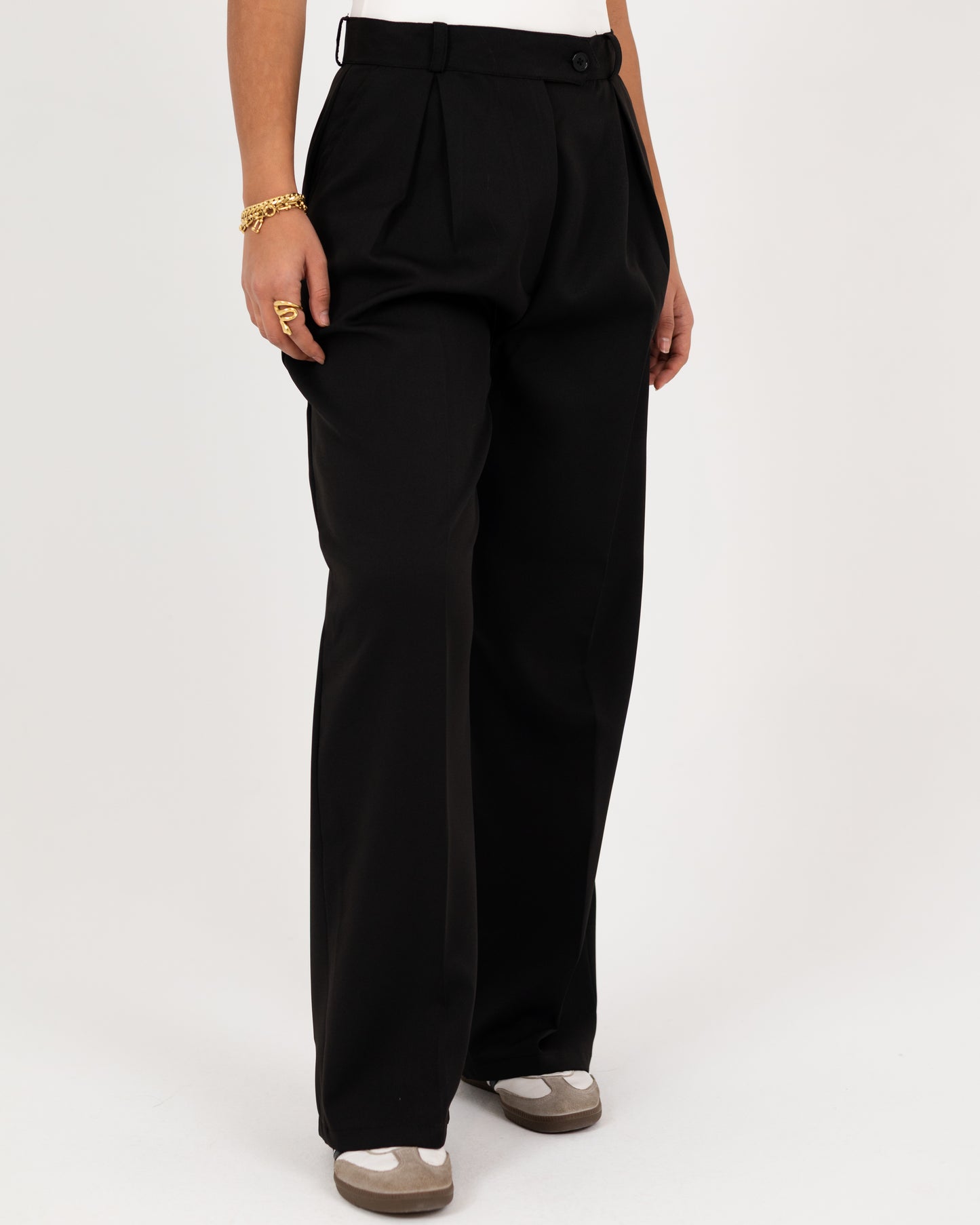 Wide-Leg Modern Pleated Pants