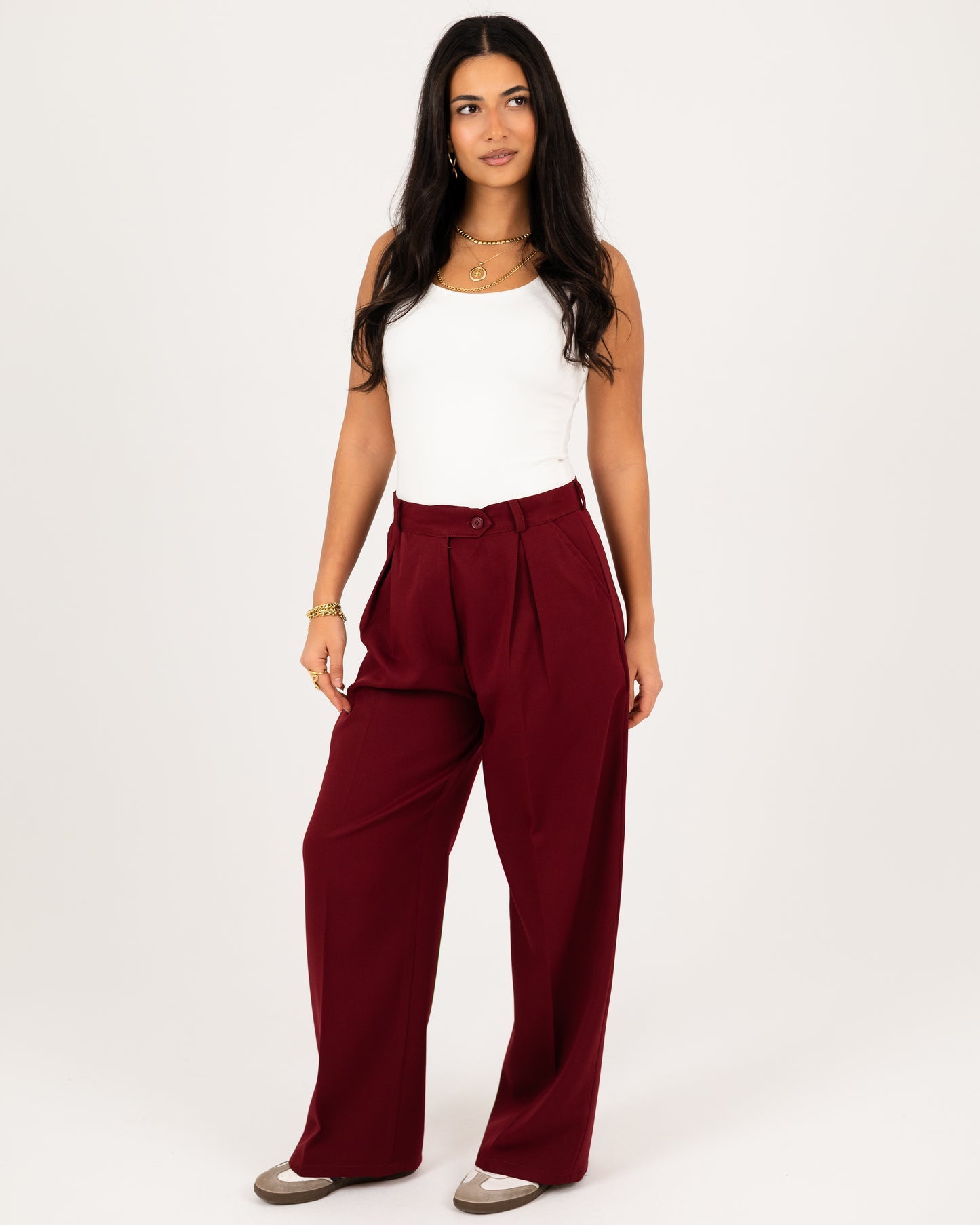 Wide-Leg Modern Pleated Pants