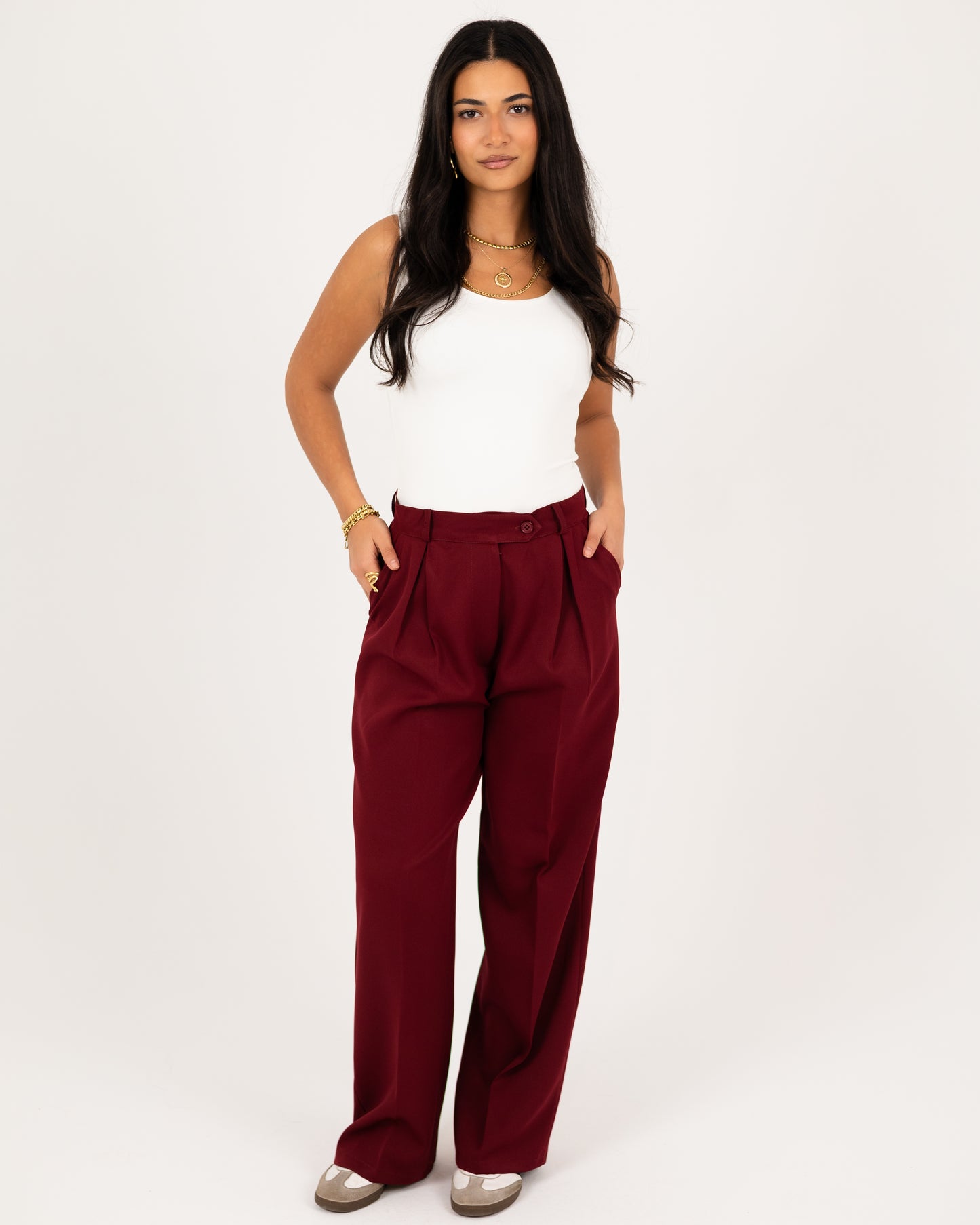 Wide-Leg Modern Pleated Pants