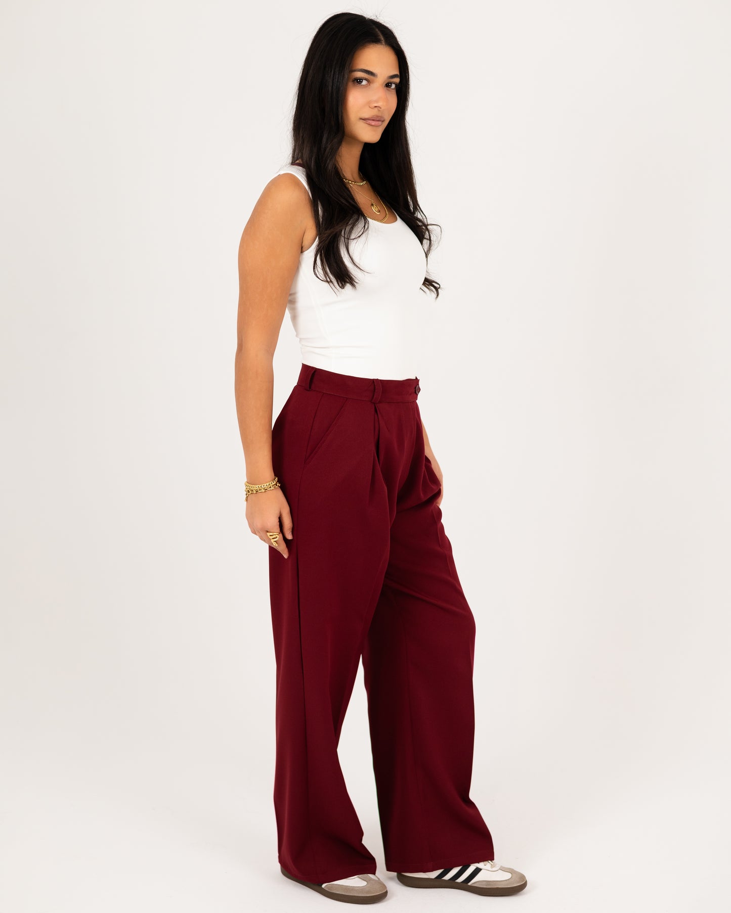 Wide-Leg Modern Pleated Pants