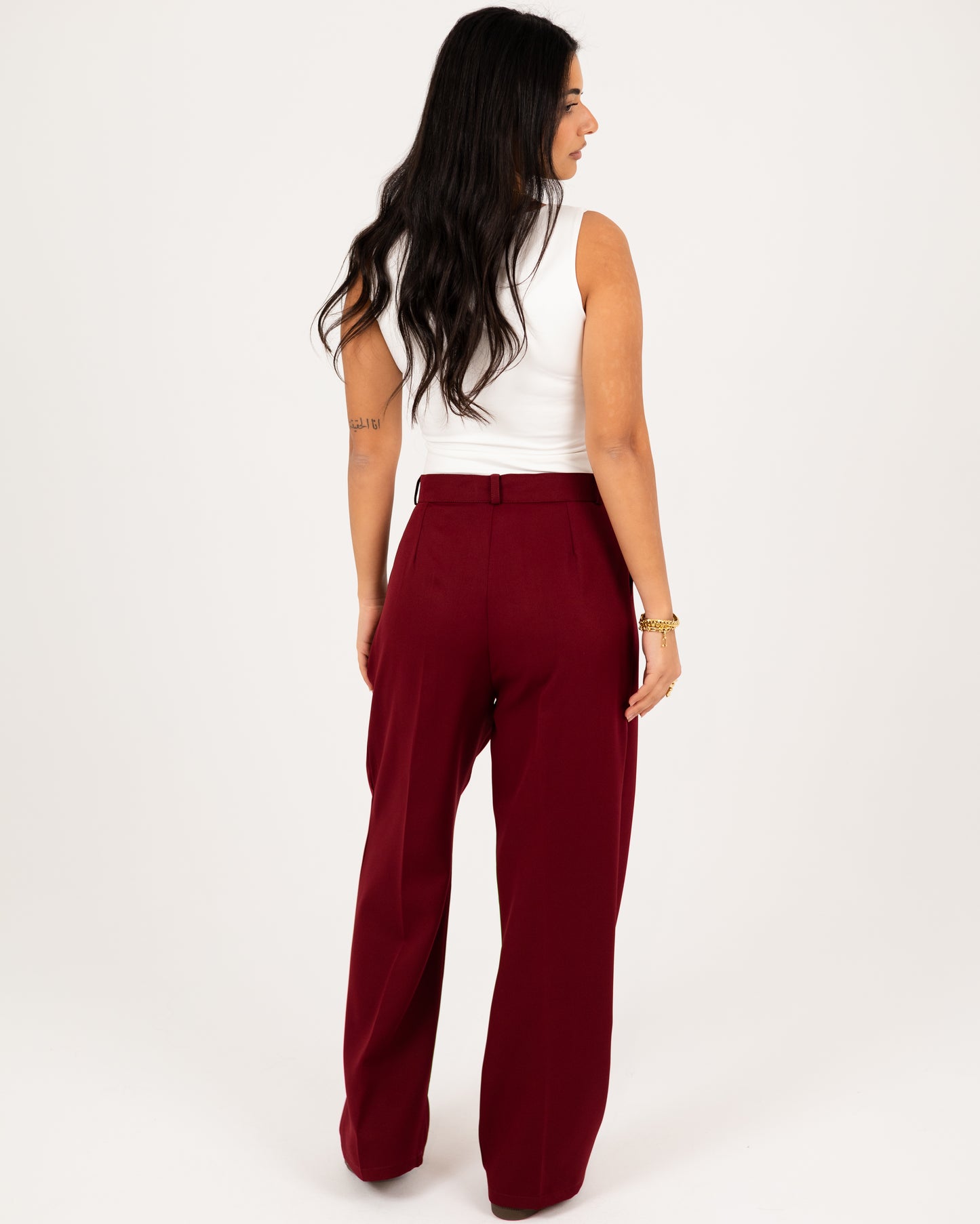 Wide-Leg Modern Pleated Pants